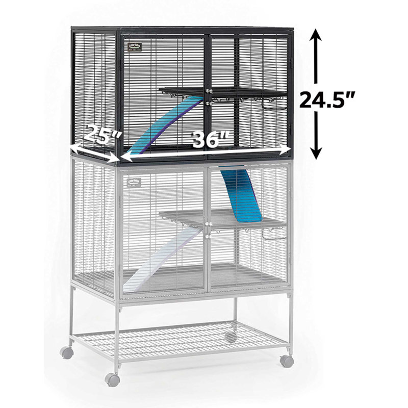 Cage à Petits Animaux MidWest Critter Nation Double étages - 91,44x60,96x160,02 Cm, Avec Roulettes